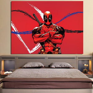 Cool Deadpool 3D Printed Wall Canvas