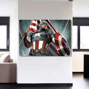 Captain America: 3D Printed Aureate Captain America Canvas