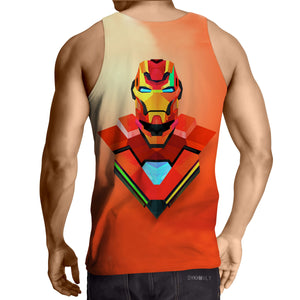 Iron Man 3D Printed Iron Man Tank Top Orange