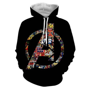 Black Avengers Logo 3D Printed Hoodie