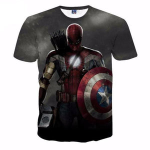 Ultimate Hero 3D Printed Captain America T Shirt