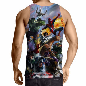 Avengers All Marvel Heroes 3D Printed Tank Top