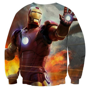 IronMan White-Orange 3D Printed Sweatshirts