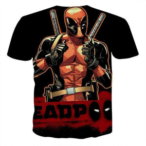 Black Deadpool 3D Printed T-Shirt