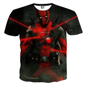 Black Deadpool 3D Printed T-Shirt