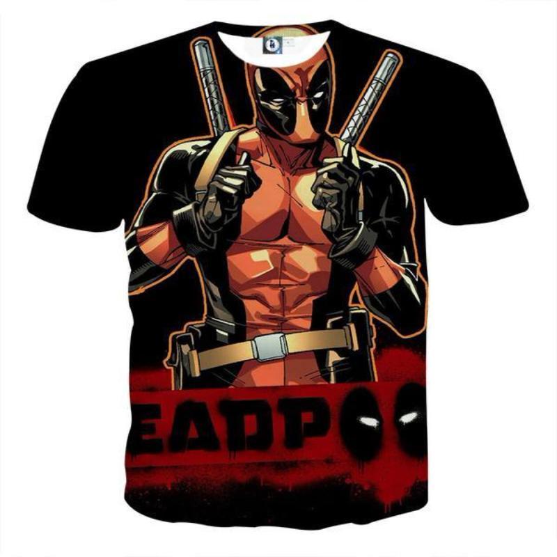 Black Deadpool 3D Printed T-Shirt