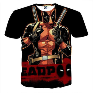 Black Deadpool 3D Printed T-Shirt