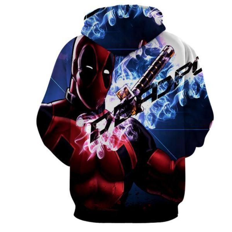 Blue & Red Deadpool 3D Printed Hoodie