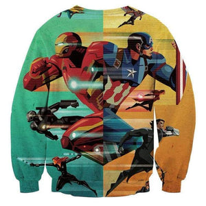 Captain America & Iron Man 3D Printed Sweatshirt