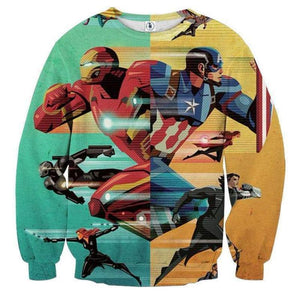 Captain America & Iron Man 3D Printed Sweatshirt