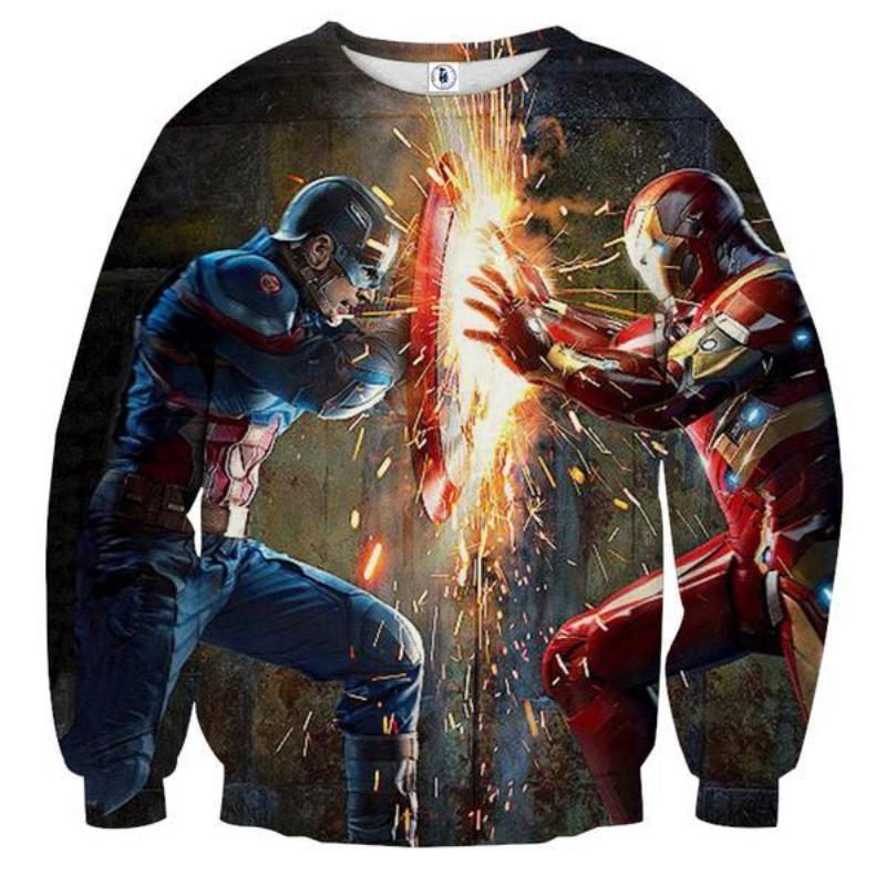 Captain America VS Iron Man Sweatshirt 3D Printed