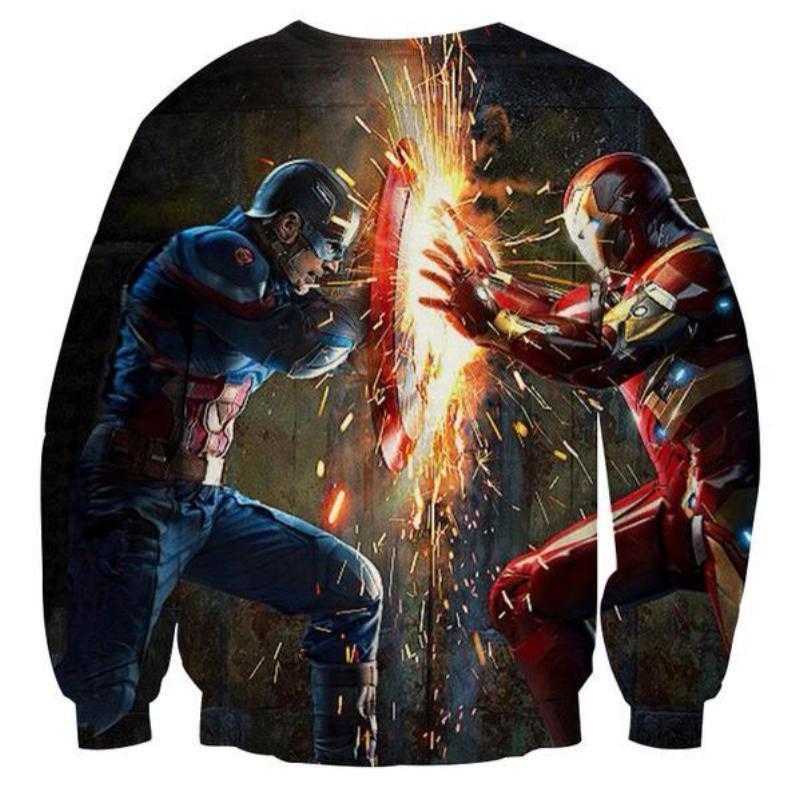Captain America VS Iron Man Sweatshirt 3D Printed
