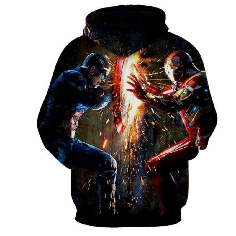 Captain America Vs Iron Man 3D Printed Hoodie