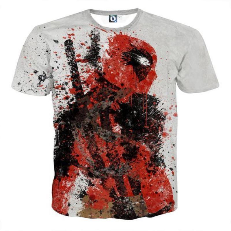 Cool Art Deadpool 3D Printed T-Shirt