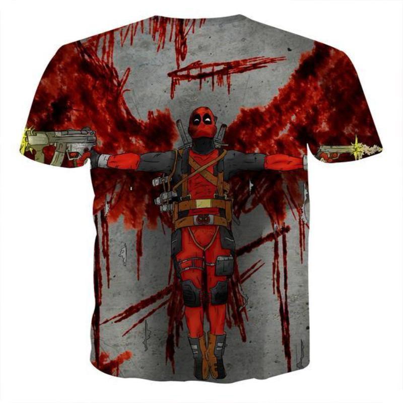 Cool Bloody Deadpool 3D Printed T-Shirt