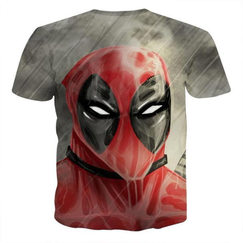 Cool Face Deadpool 3D Printed T-Shirt