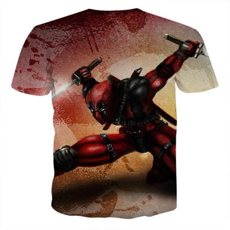 Cool with Swords Deadpool 3D Printed T-Shirt