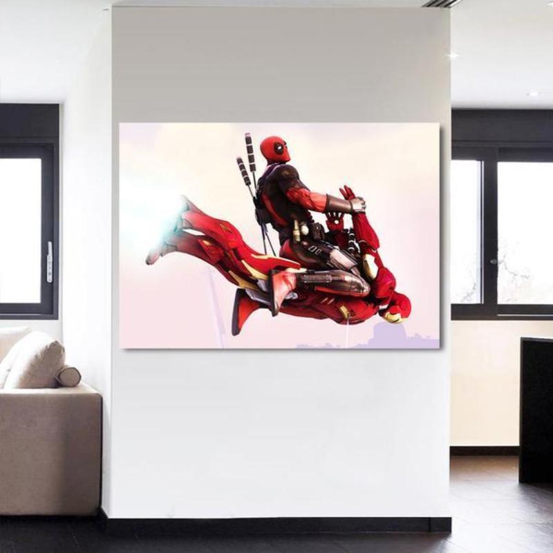 3D Printed Deadpool & Iron Man Canvas