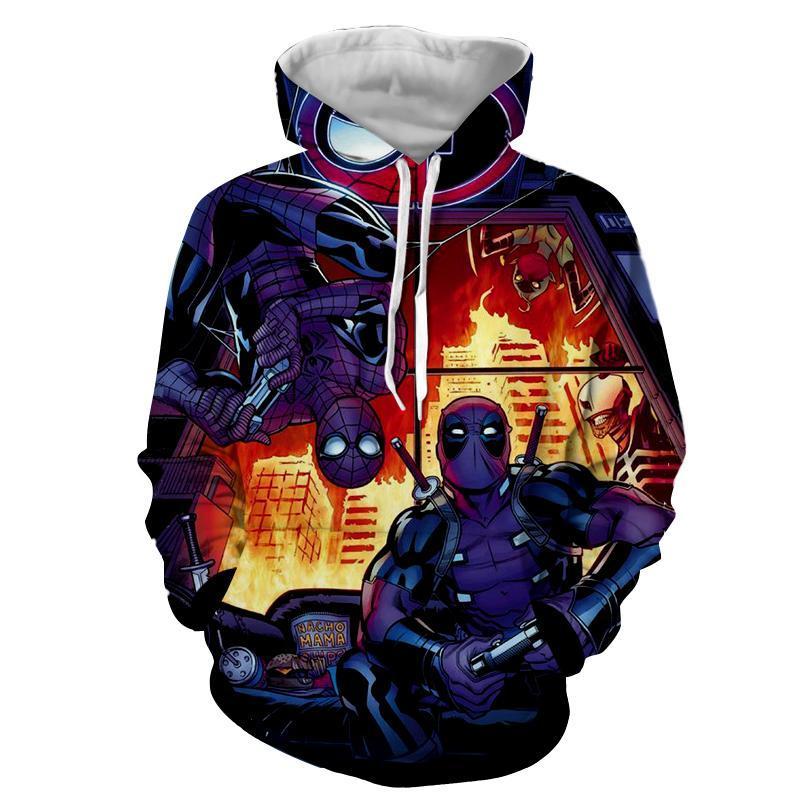 3D Printed Deadpool and Spiderman Hoodie