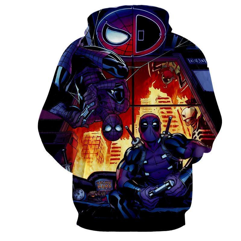 3D Printed Deadpool and Spiderman Hoodie
