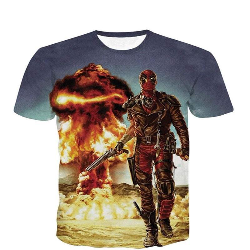 Explosion Deadpool 3D Printed T-Shirt