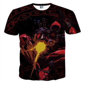 Fire Deadpool 3D Printed T-Shirt