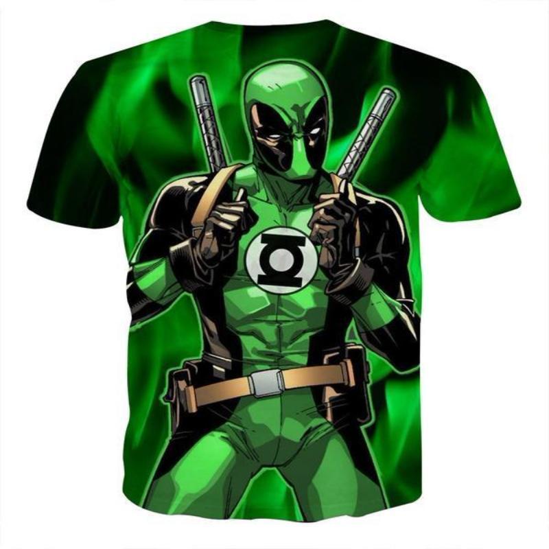 Green Lantern Deadpool 3D Printed T-Shirt