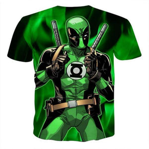 Green Lantern Deadpool 3D Printed T-Shirt
