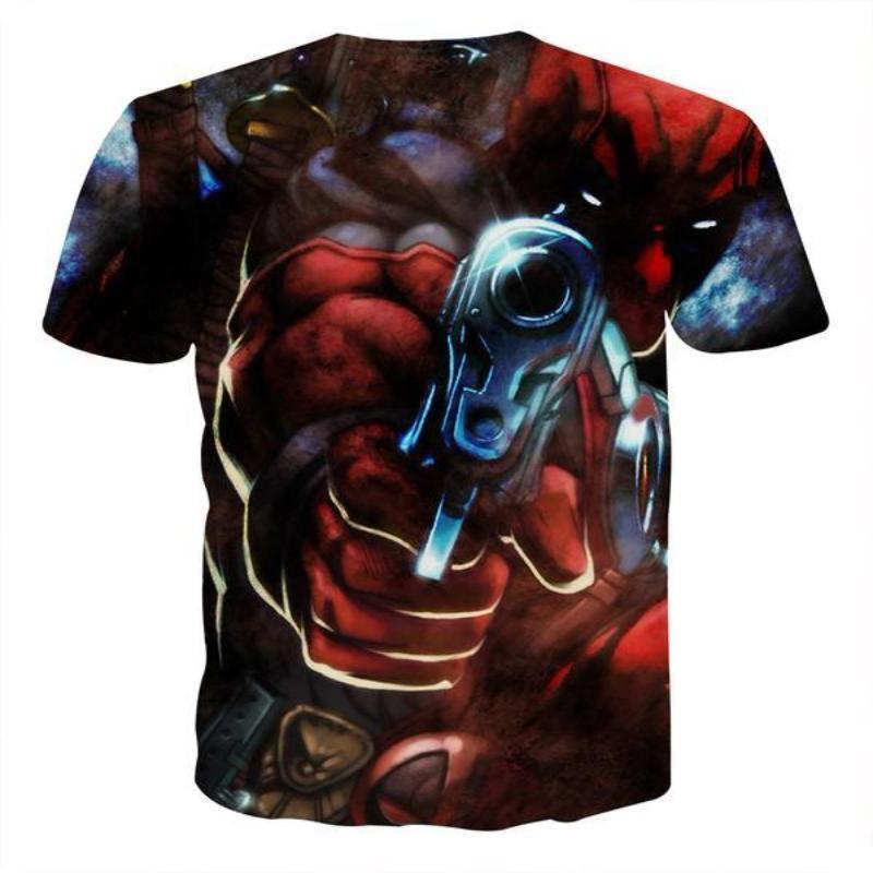 Gun Point Deadpool 3D Printed T-Shirt