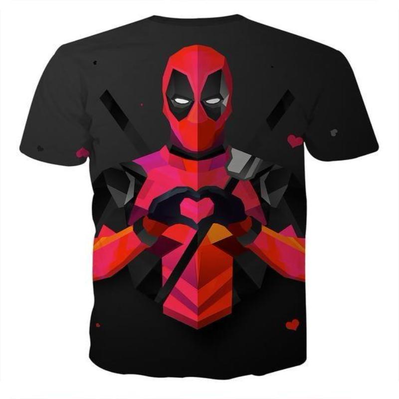 Heart Funny Deadpool 3D Printed T-Shirt