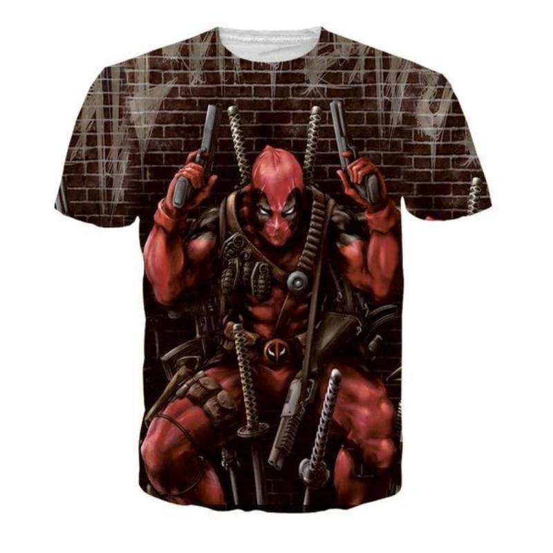 High Quality Spandex Deadpool 3D Printed T-Shirt