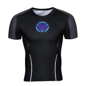 3D Printed Iron Man T Shirt Casual Black Iron Man Tee