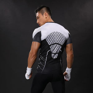 3D Printed Iron Man T Shirt Cool Black & White Iron Man Tee