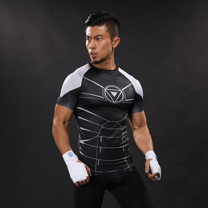 3D Printed Iron Man T Shirt Cool Black & White Iron Man Tee