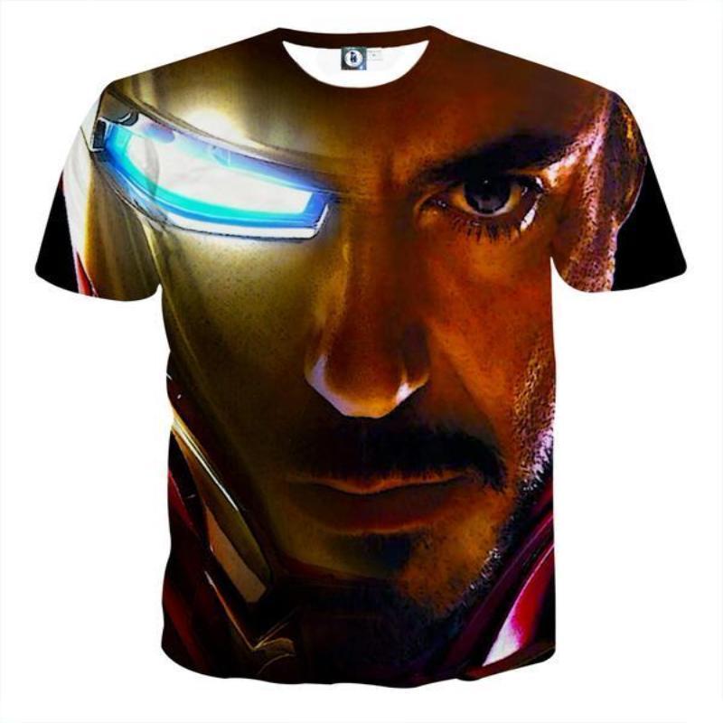 3D Printed Iron Man T Shirt Dark Red Iron Man Tee