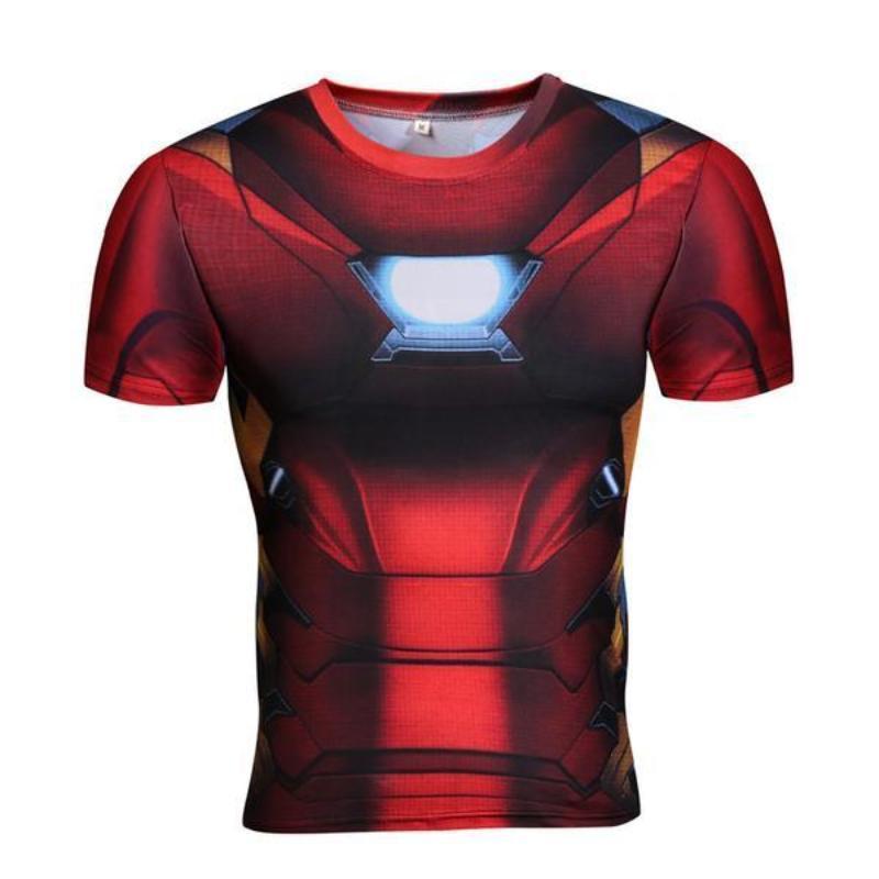 3D Printed Iron Man T Shirt Hot Red & Yellow Iron Man Tee