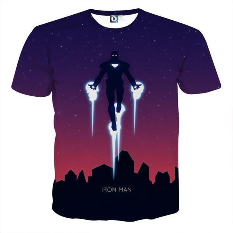 3D Printed Iron Man T Shirt Night Style Iron Man Tee