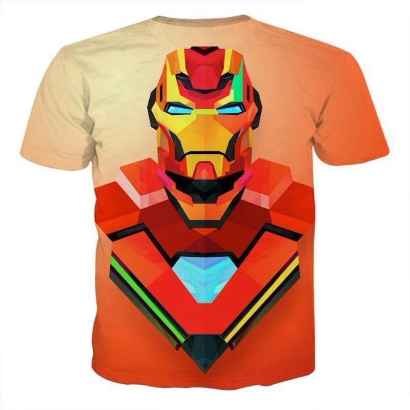 3D Printed Iron Man T Shirt Orange Iron Man Tee
