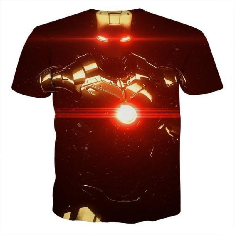 3D Printed Iron Man T Shirt Red & Black Iron Man Tee