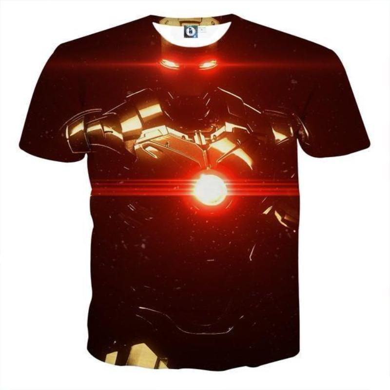 3D Printed Iron Man T Shirt Red & Black Iron Man Tee