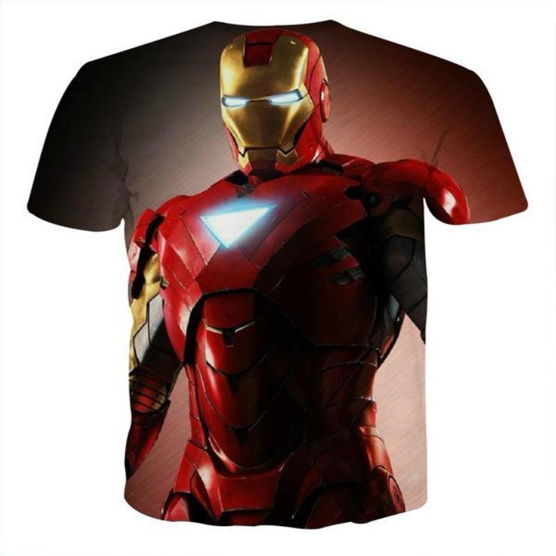 3D Printed Iron Man T Shirt Red & Brown Iron Man Tee