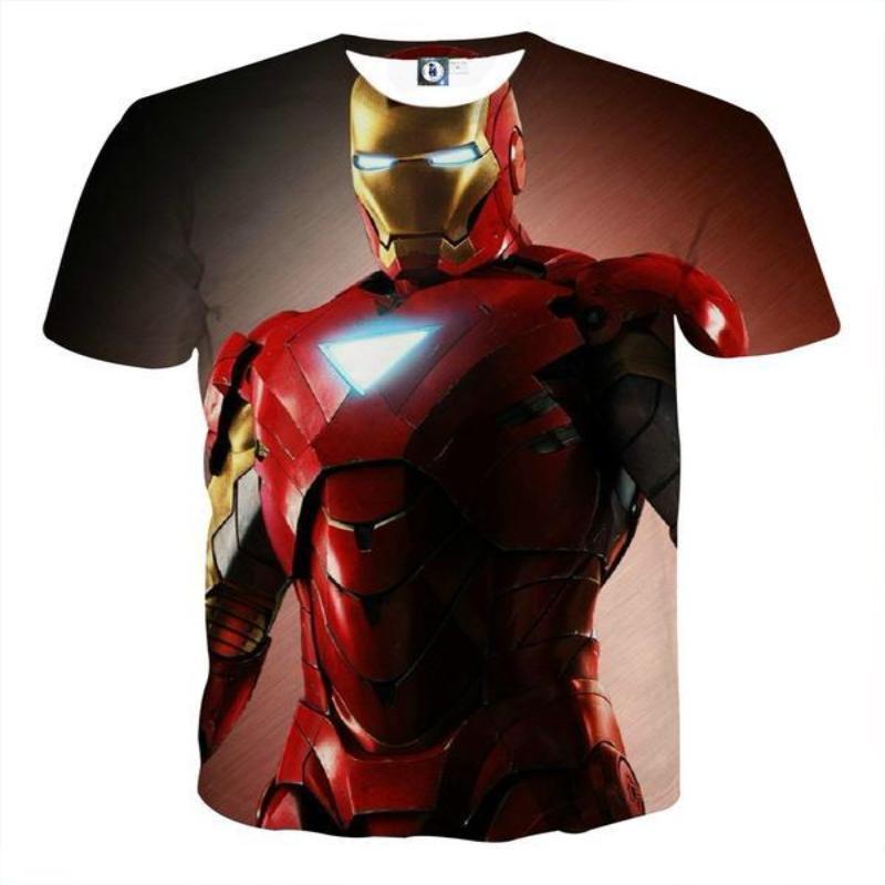 3D Printed Iron Man T Shirt Red & Brown Iron Man Tee