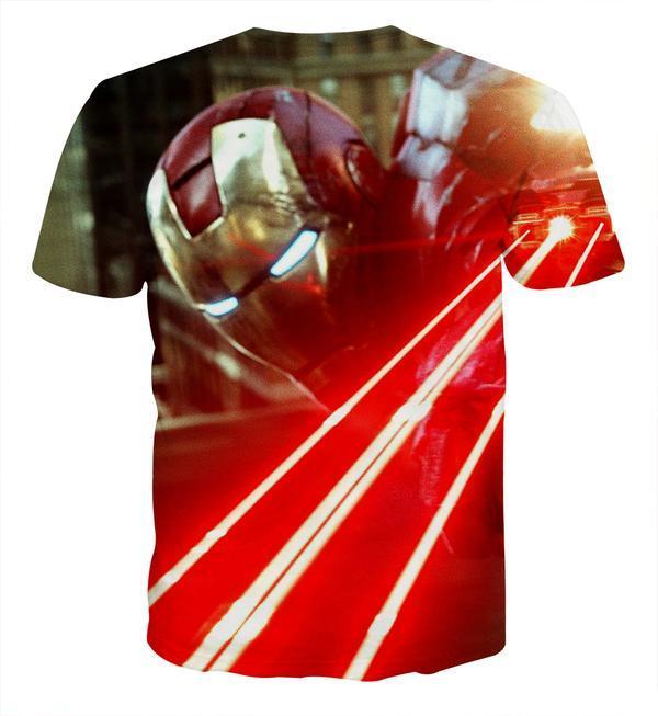 3D Printed Iron Man T Shirt Red & Yellow Iron Man Tee