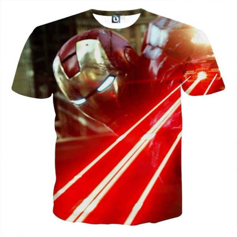 3D Printed Iron Man T Shirt Red & Yellow Iron Man Tee