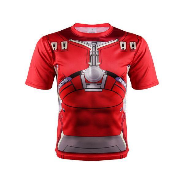 3D Printed Iron Man T Shirt Spandex Grey Iron Man Tee