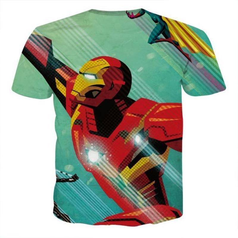 3D Printed Iron Man T Shirt White & Black Iron Man Tee