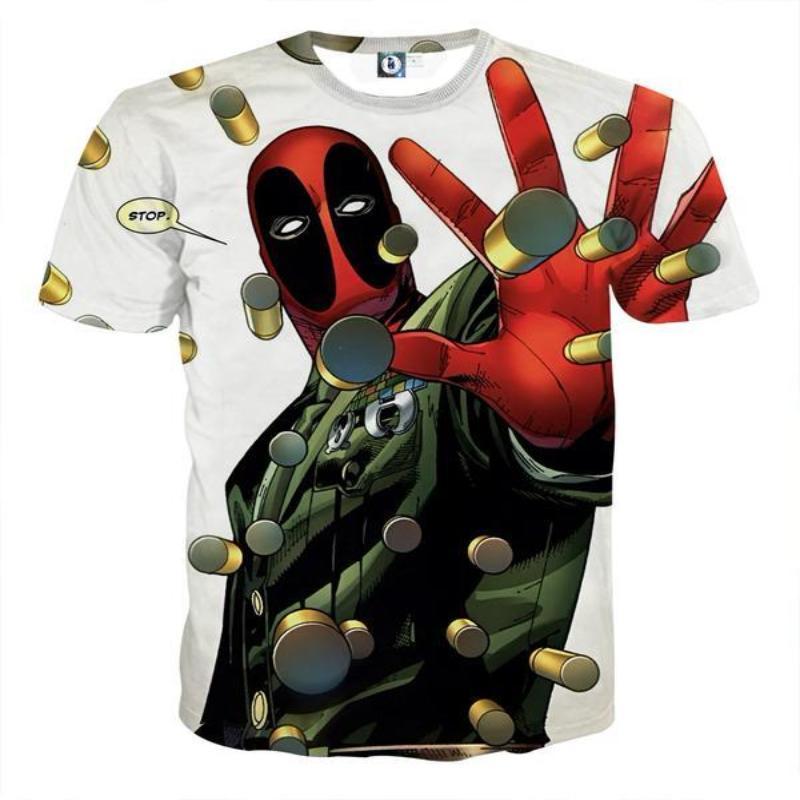 Matrix Style Deadpool 3D Printed T-Shirt