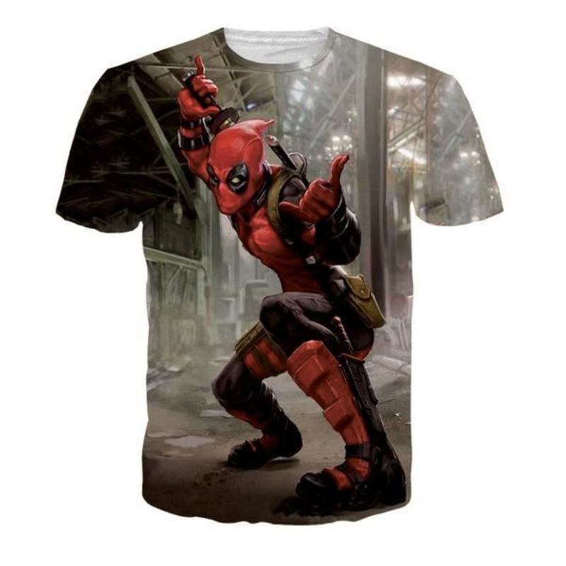 Pulling Sword Deadpool 3D Printed T Shirt