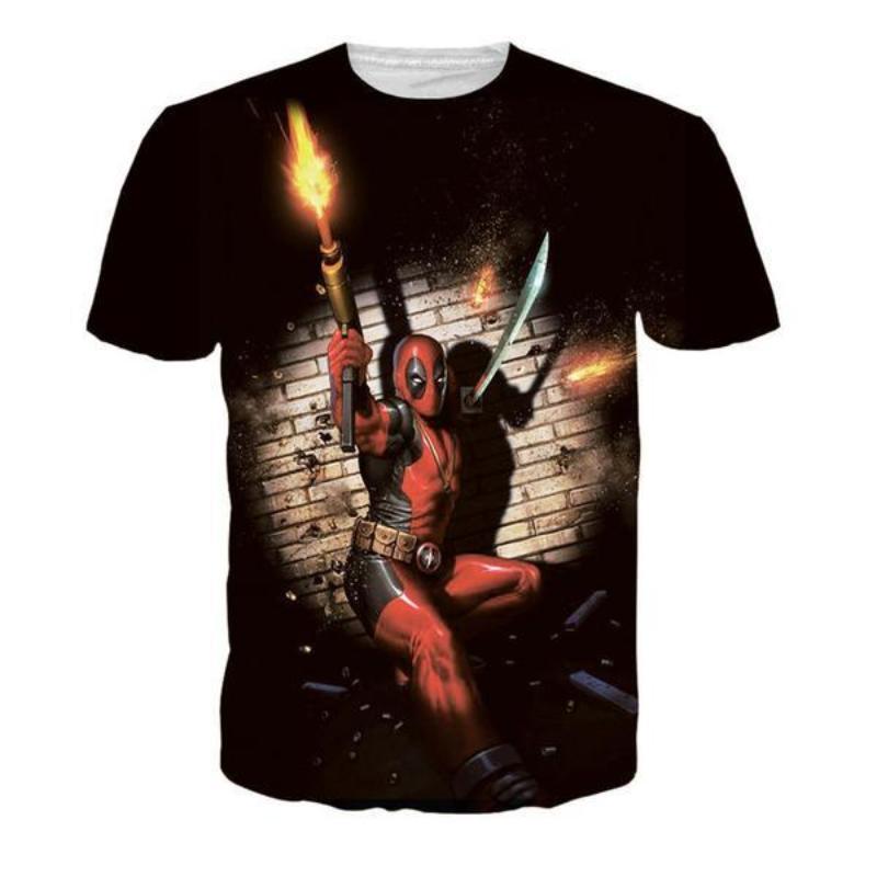 Shooting Deadpool 3D Printed T Shirt