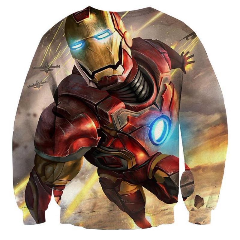 3D Printed White & Orange Iron Man Sweatshirt